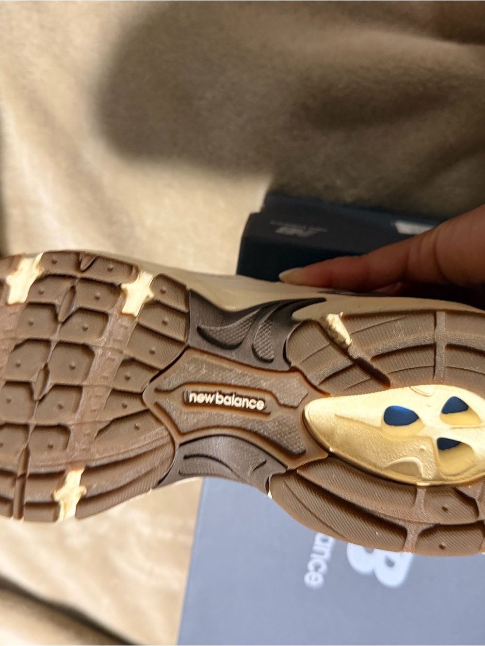 New Balance Cream and Brown Women's Sneakers - Picture 3 of 11